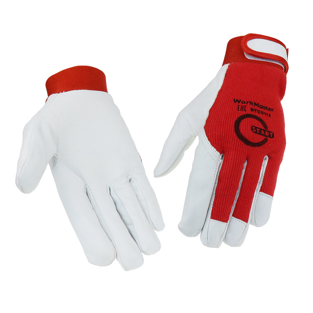 Перчатки со вставкой из козьей кожи WorkMaster STG0110 (10/100) (УТ5517)